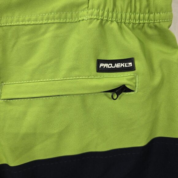 Projek Raw Men's Green Black Shorts Polyester Stretch Drawstring 8" Size L - Picture 6 of 13